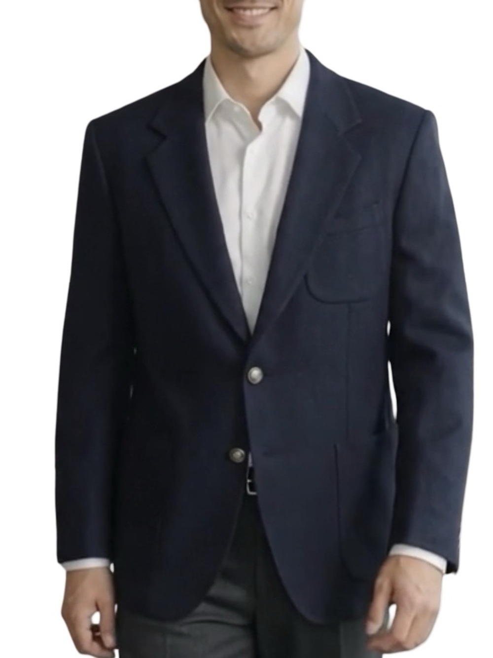 Frans Molenaar bij Kreymborg Jacket 100% Pure Wool Blazer Viscose Lined Navy M